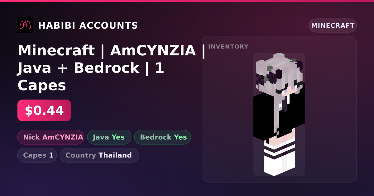 Minecraft | AmCYNZIA | Java + Bedrock | 1 Capes — HabibiAccounts