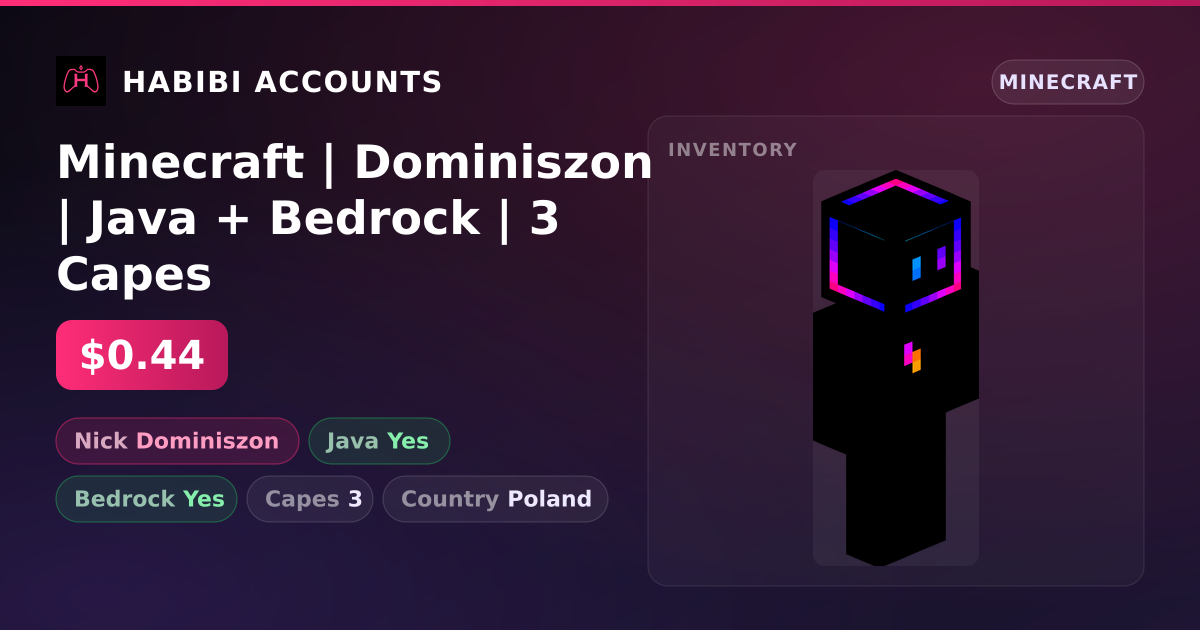 Minecraft | Dominiszon | Java + Bedrock | 3 Capes — HabibiAccounts