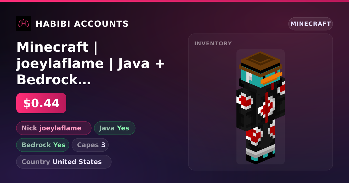 Minecraft | joeylaflame | Java + Bedrock | 3 Capes — HabibiAccounts