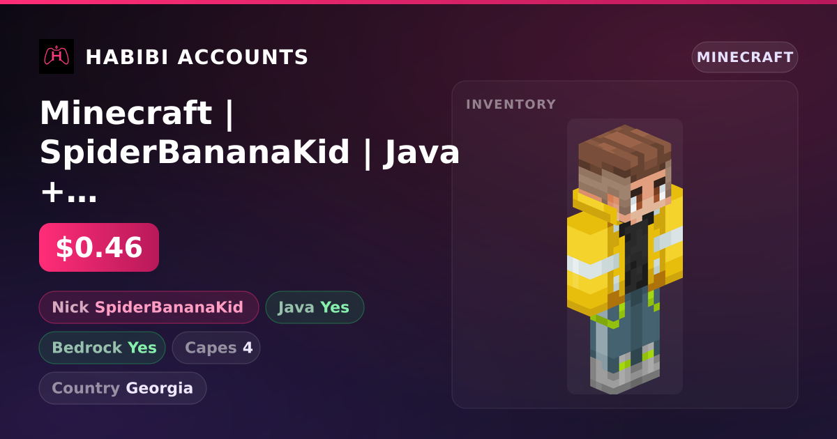 Minecraft | SpiderBananaKid | Java + Bedrock | 4 Capes — HabibiAccounts