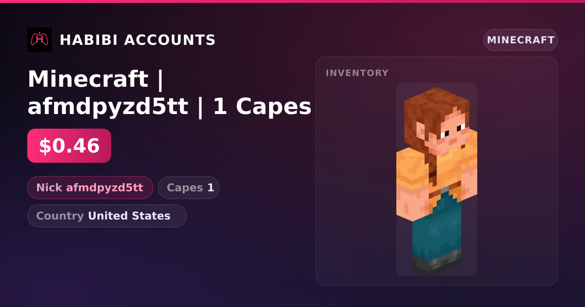 Minecraft | afmdpyzd5tt | 1 Capes — HabibiAccounts