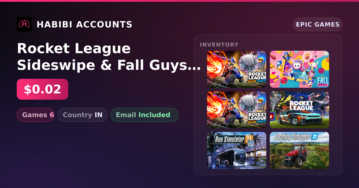 Rocket League Sideswipe & Fall Guys | 6 Games — HabibiAccounts