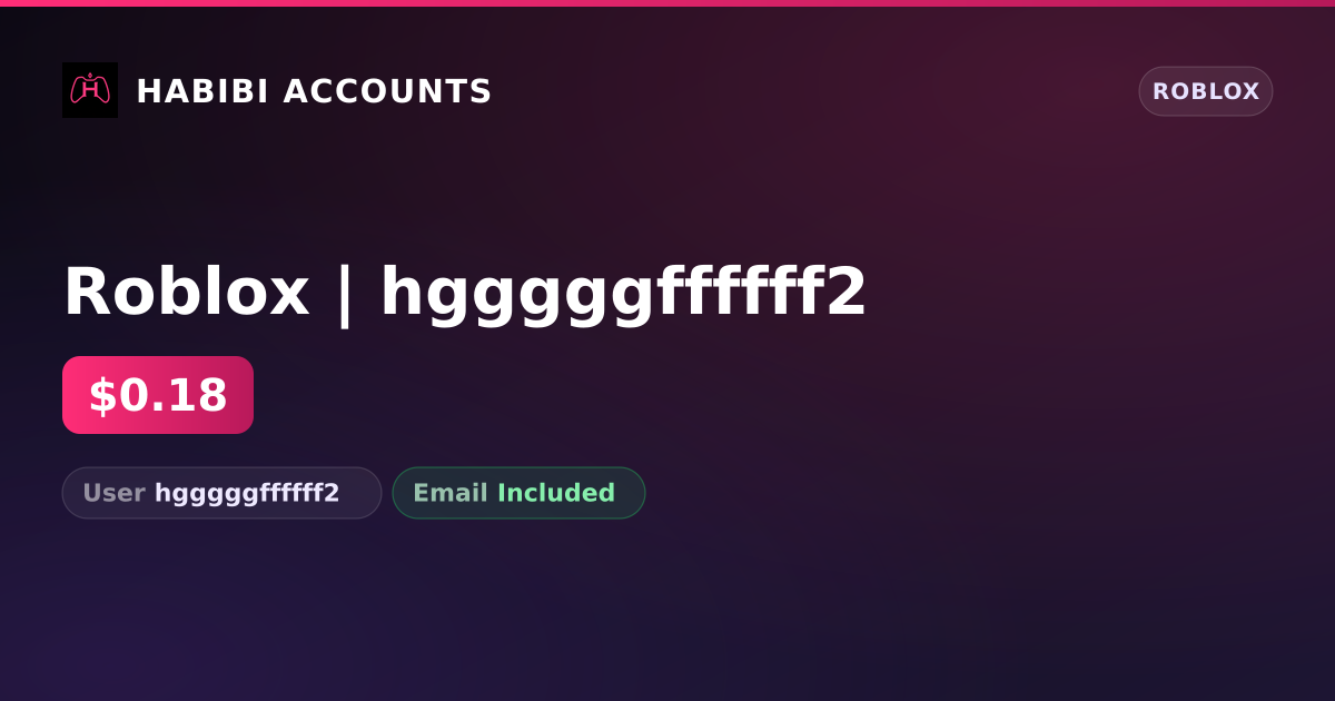 Roblox | hgggggffffff2 — HabibiAccounts