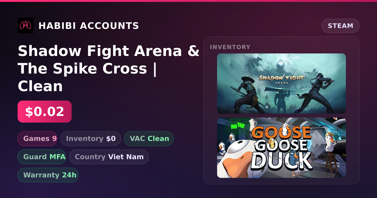 Shadow Fight Arena & The Spike Cross | Clean — HabibiAccounts