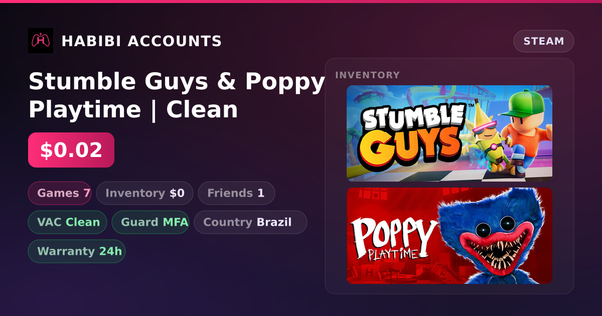 Stumble Guys & Poppy Playtime | Clean — HabibiAccounts