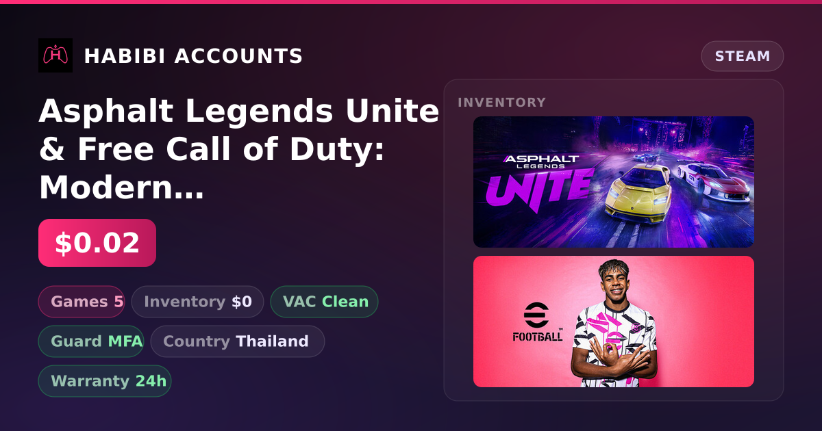 Asphalt Legends Unite & Free Call of Duty: Modern Warfare III | Clean — HabibiAccounts