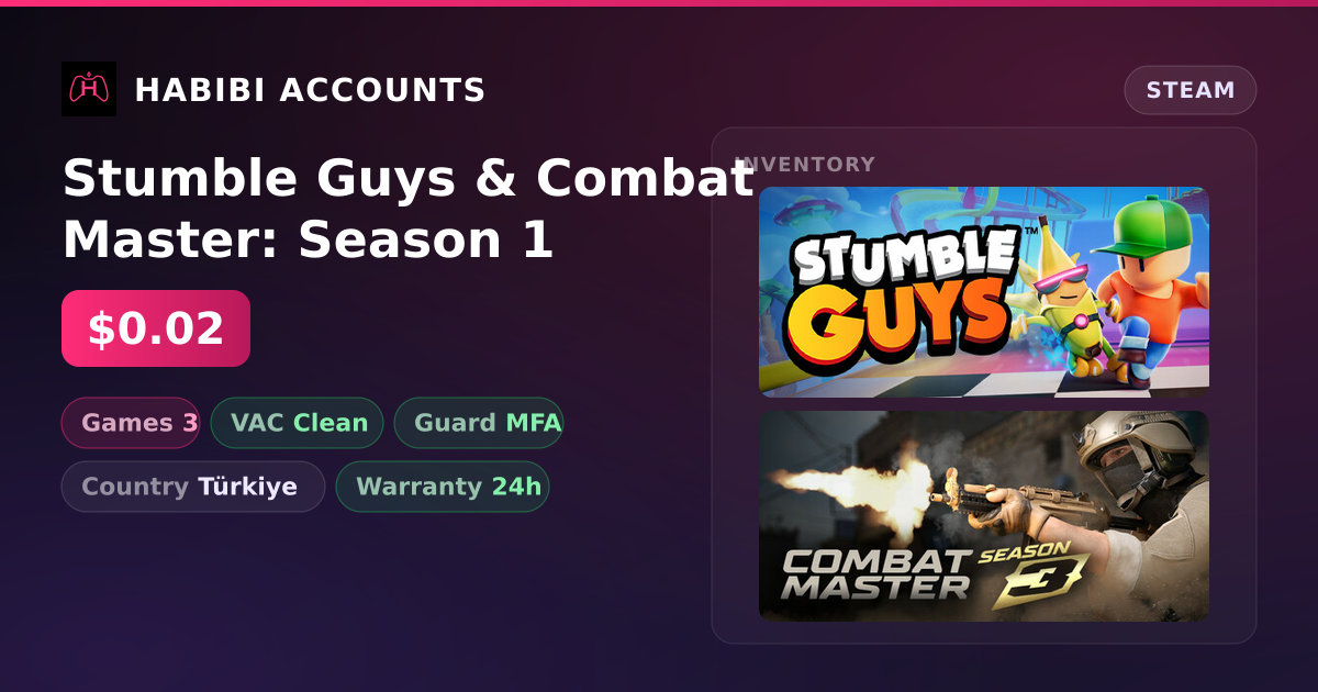 Stumble Guys & Combat Master: Season 1 — HabibiAccounts