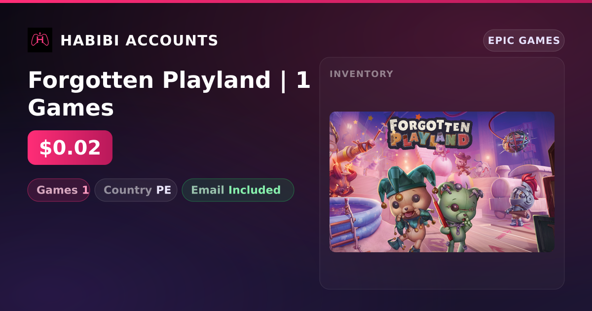 Forgotten Playland | 1 Games — HabibiAccounts
