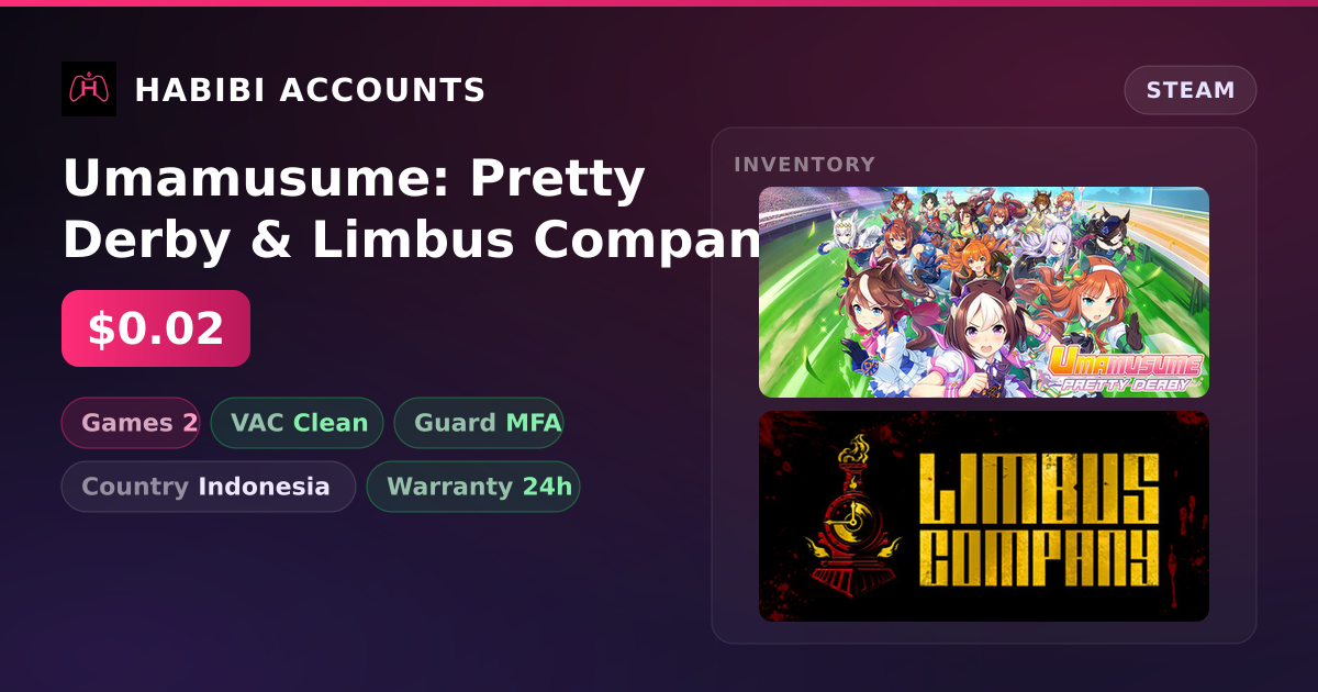 Umamusume: Pretty Derby & Limbus Company — HabibiAccounts