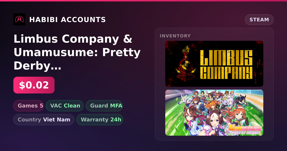 Limbus Company & Umamusume: Pretty Derby | Clean — HabibiAccounts