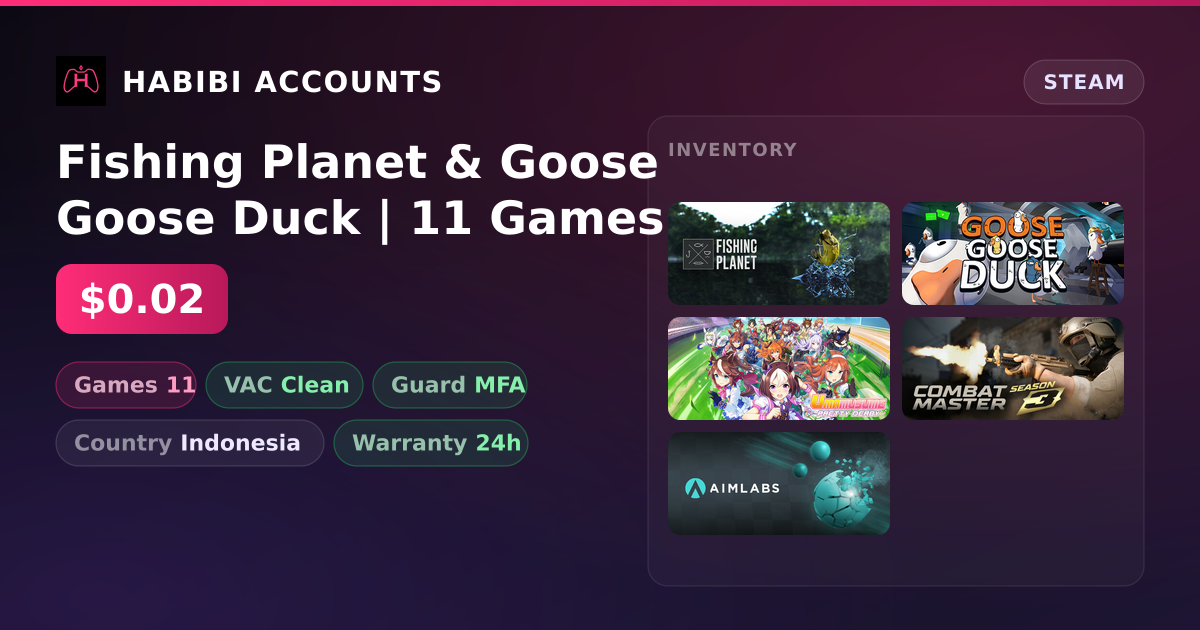 Fishing Planet & Goose Goose Duck | 11 Games | Clean — HabibiAccounts