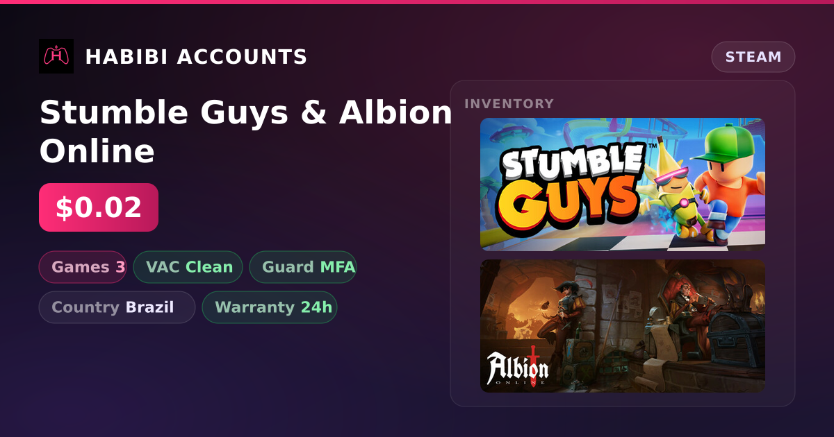 Stumble Guys & Albion Online — HabibiAccounts