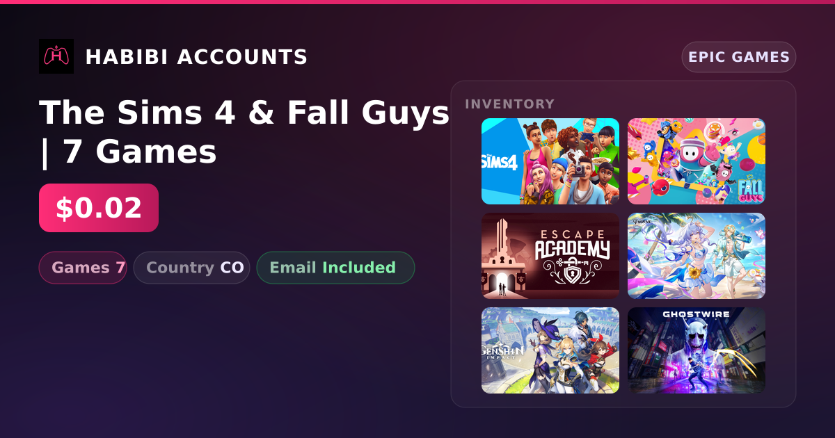 The Sims 4 & Fall Guys | 7 Games — HabibiAccounts