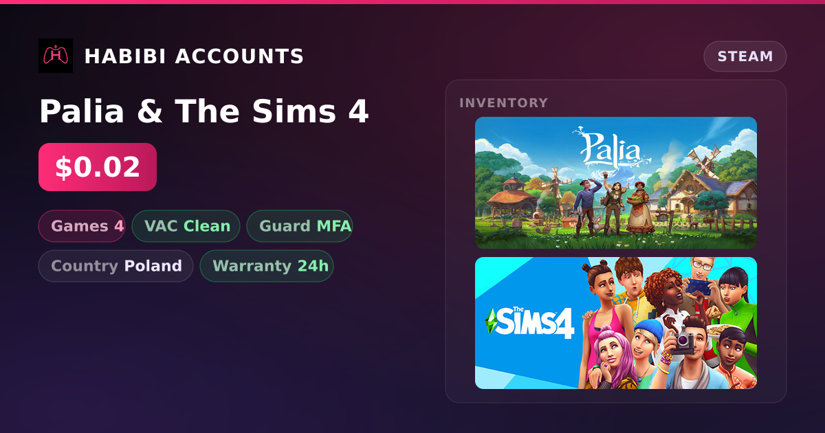 Palia & The Sims 4 — HabibiAccounts