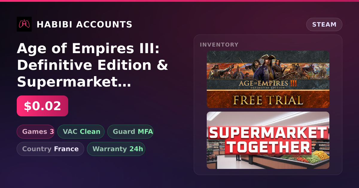 Age of Empires III: Definitive Edition & Supermarket Together — HabibiAccounts