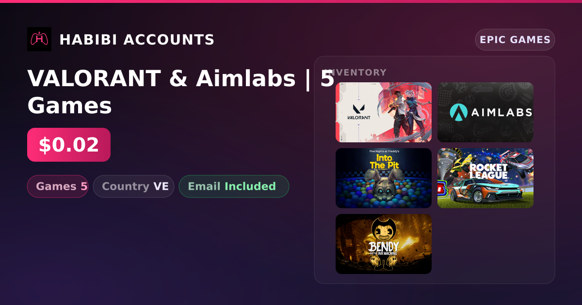 VALORANT & Aimlabs | 5 Games — HabibiAccounts