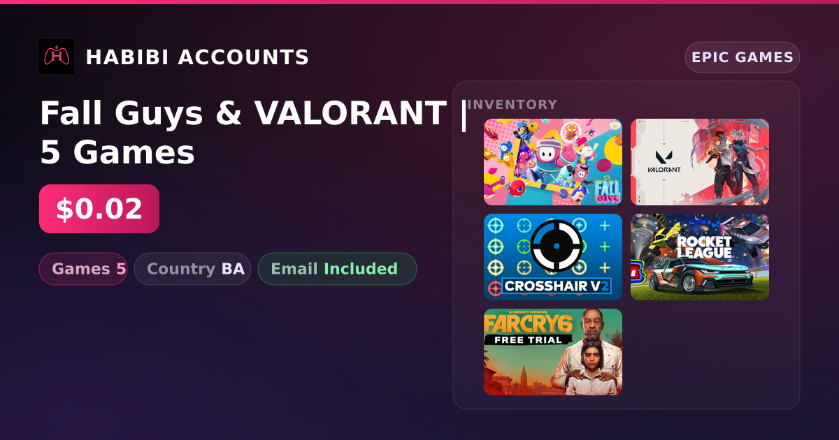 Fall Guys & VALORANT | 5 Games — HabibiAccounts