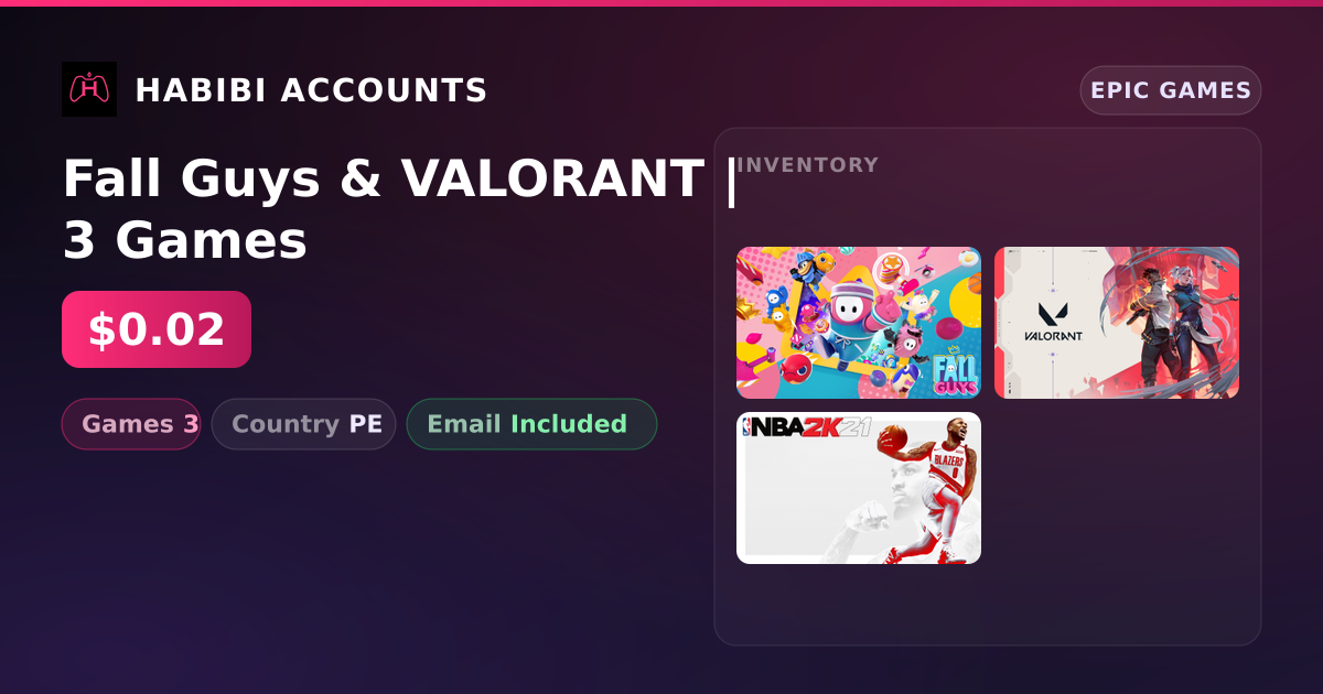 Fall Guys & VALORANT | 3 Games — HabibiAccounts