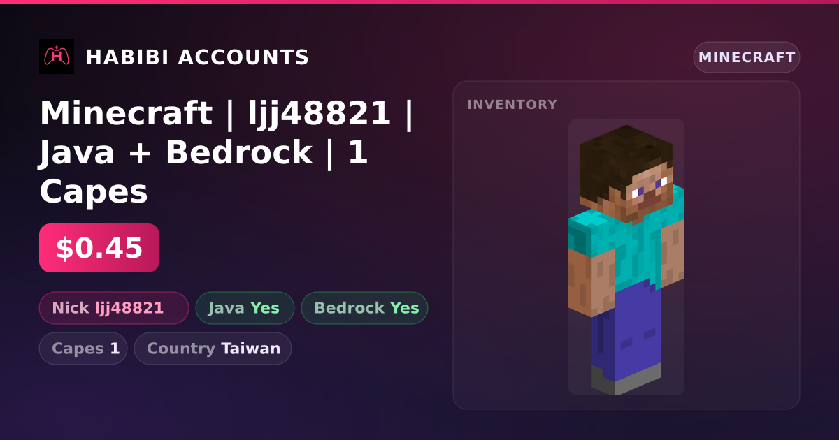 Minecraft | ljj48821 | Java + Bedrock | 1 Capes — HabibiAccounts
