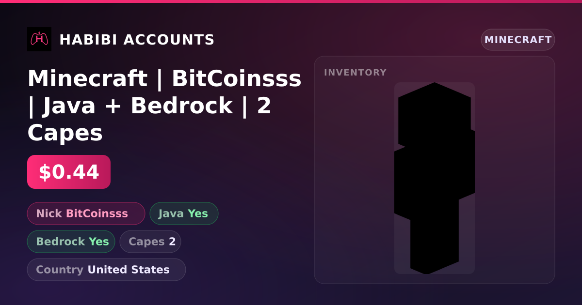 Minecraft | BitCoinsss | Java + Bedrock | 2 Capes — HabibiAccounts