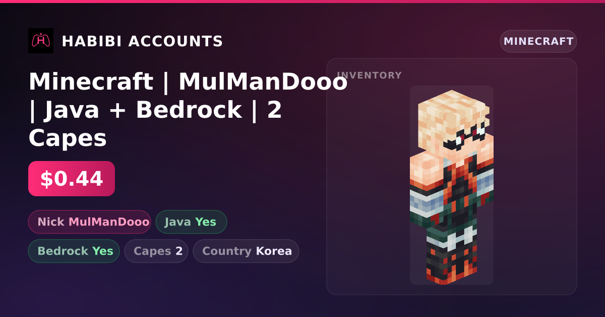 Minecraft | MulManDooo | Java + Bedrock | 2 Capes — HabibiAccounts