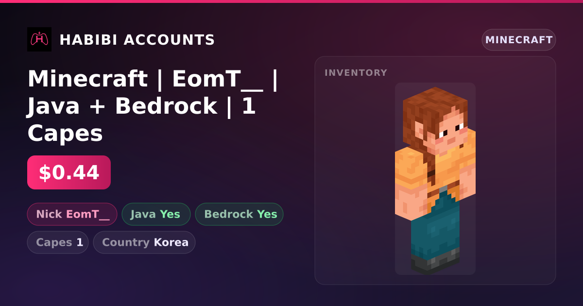Minecraft | EomT__ | Java + Bedrock | 1 Capes — HabibiAccounts