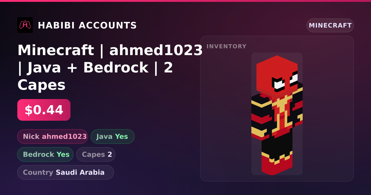 Minecraft | ahmed1023 | Java + Bedrock | 2 Capes — HabibiAccounts