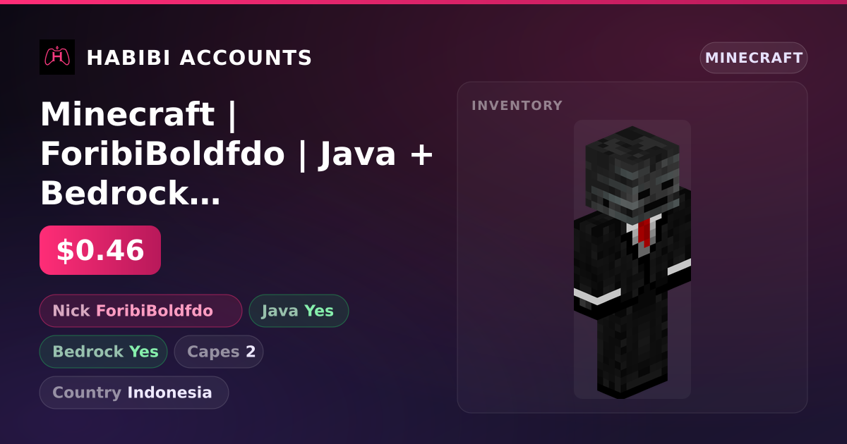 Minecraft | ForibiBoldfdo | Java + Bedrock | 2 Capes — HabibiAccounts