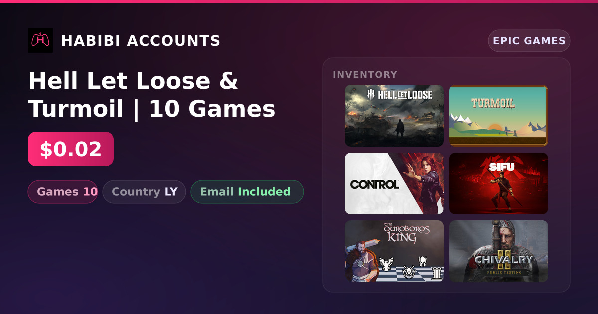 Hell Let Loose & Turmoil | 10 Games — HabibiAccounts