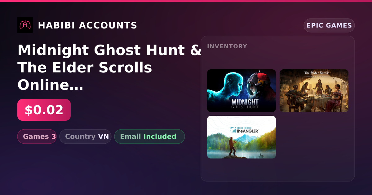 Midnight Ghost Hunt & The Elder Scrolls Online | 3 Games — HabibiAccounts