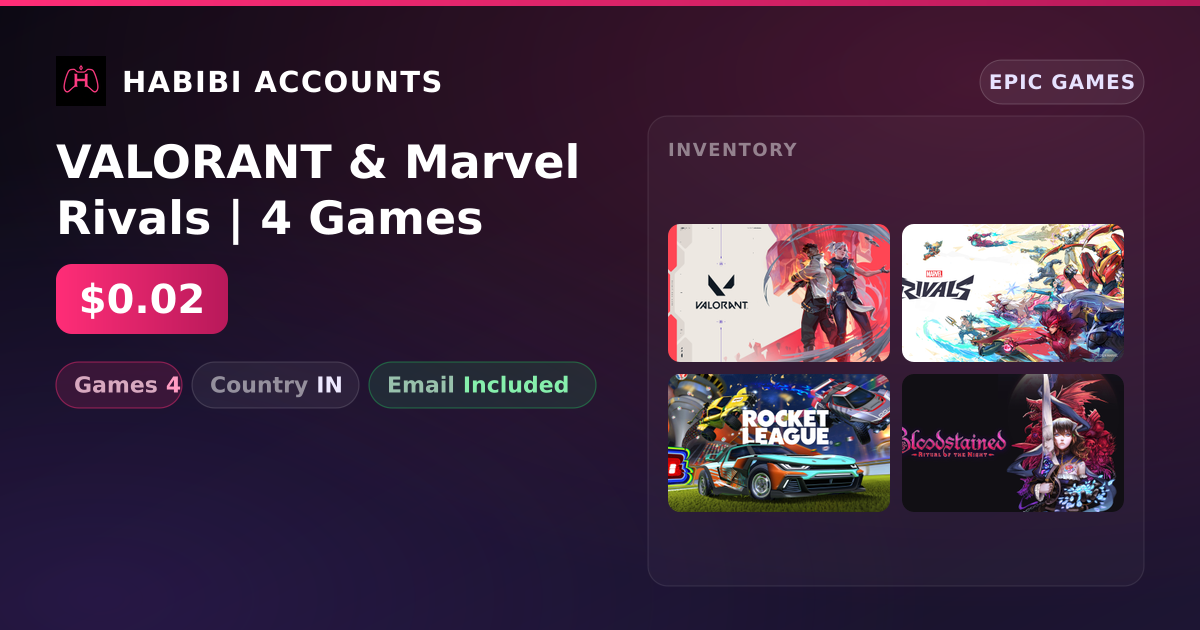 VALORANT & Marvel Rivals | 4 Games — HabibiAccounts