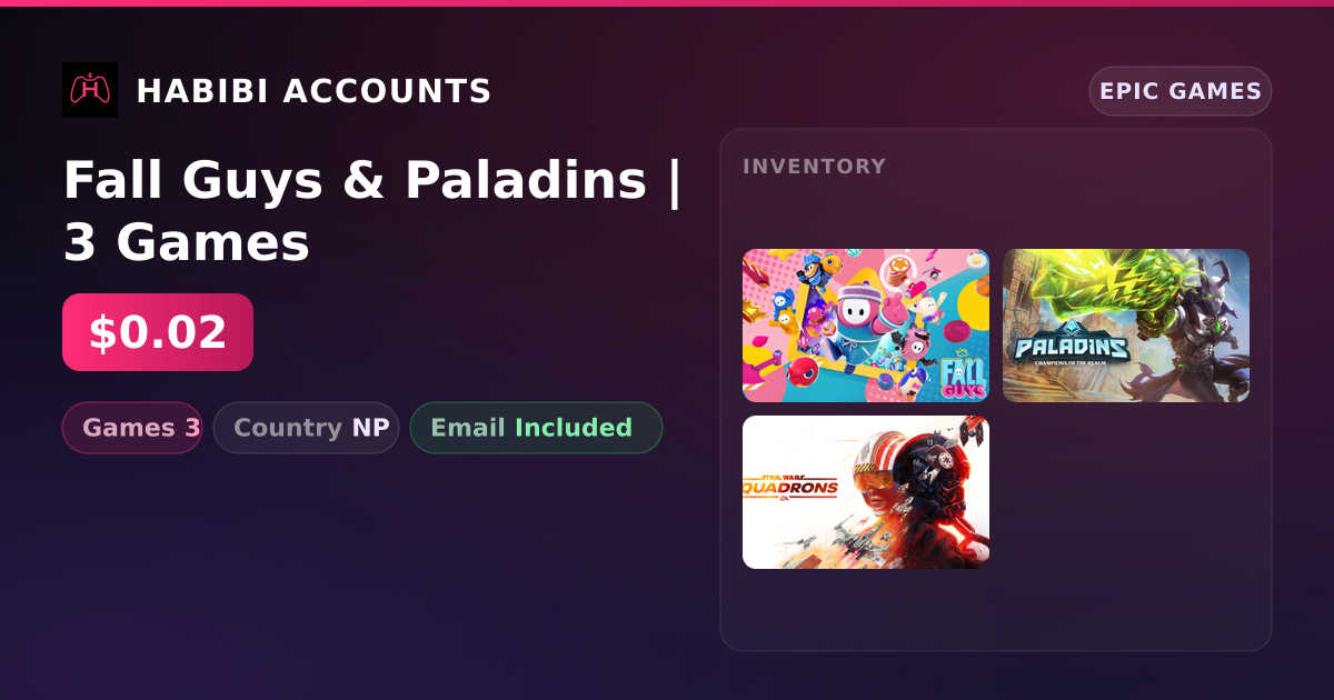 Fall Guys & Paladins | 3 Games — HabibiAccounts