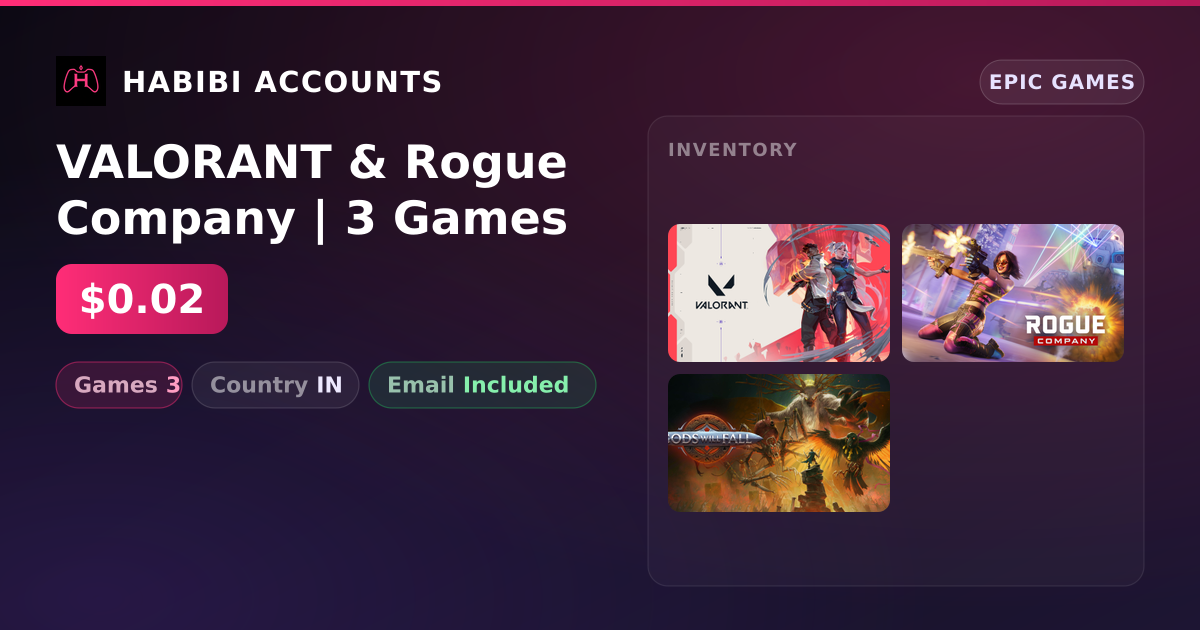 VALORANT & Rogue Company | 3 Games — HabibiAccounts