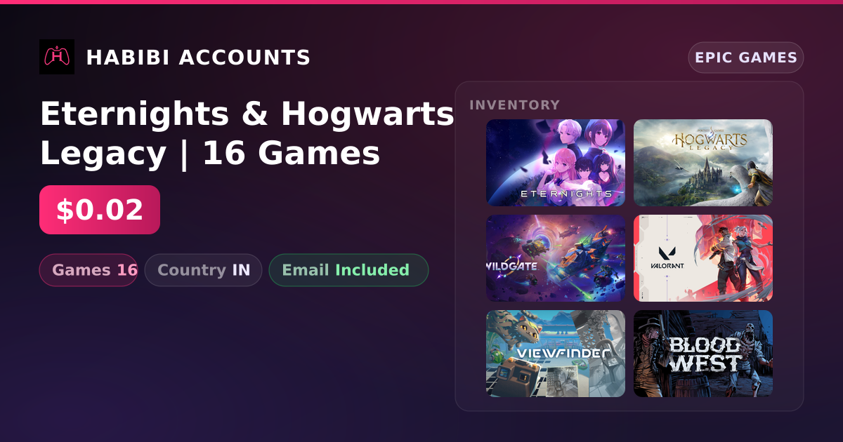 Eternights & Hogwarts Legacy | 16 Games — HabibiAccounts