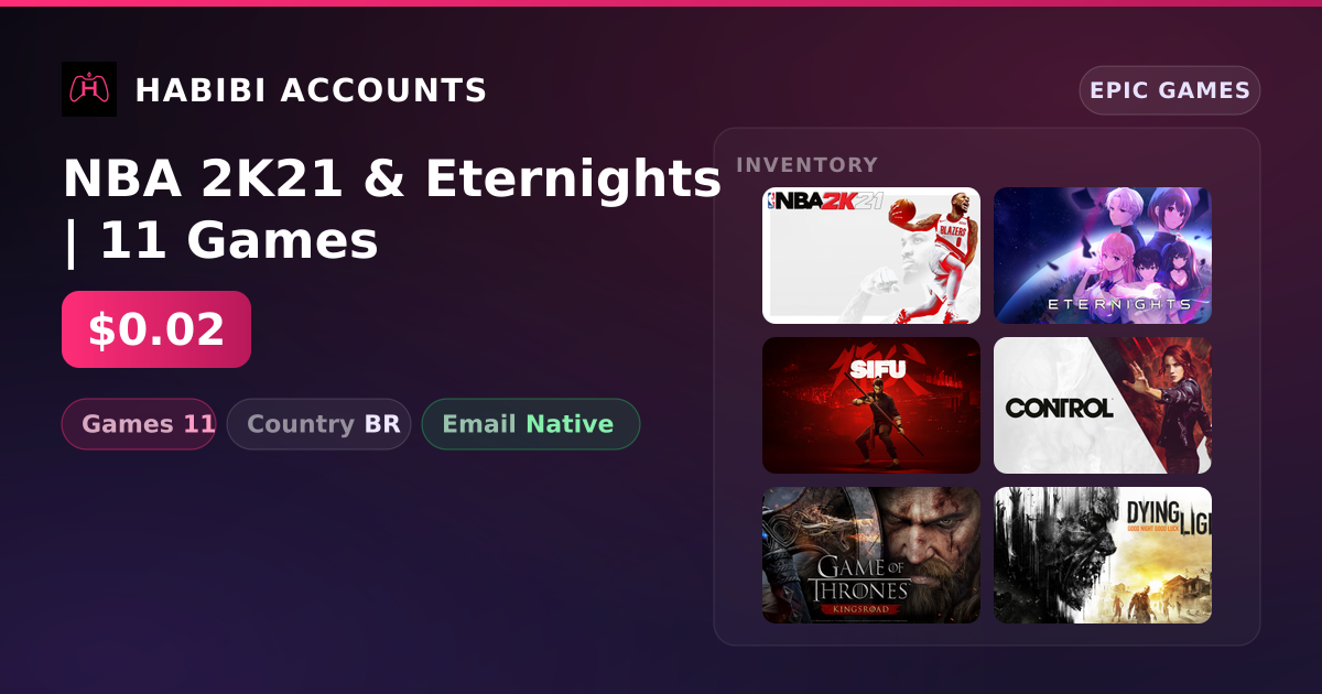 NBA 2K21 & Eternights | 11 Games — HabibiAccounts