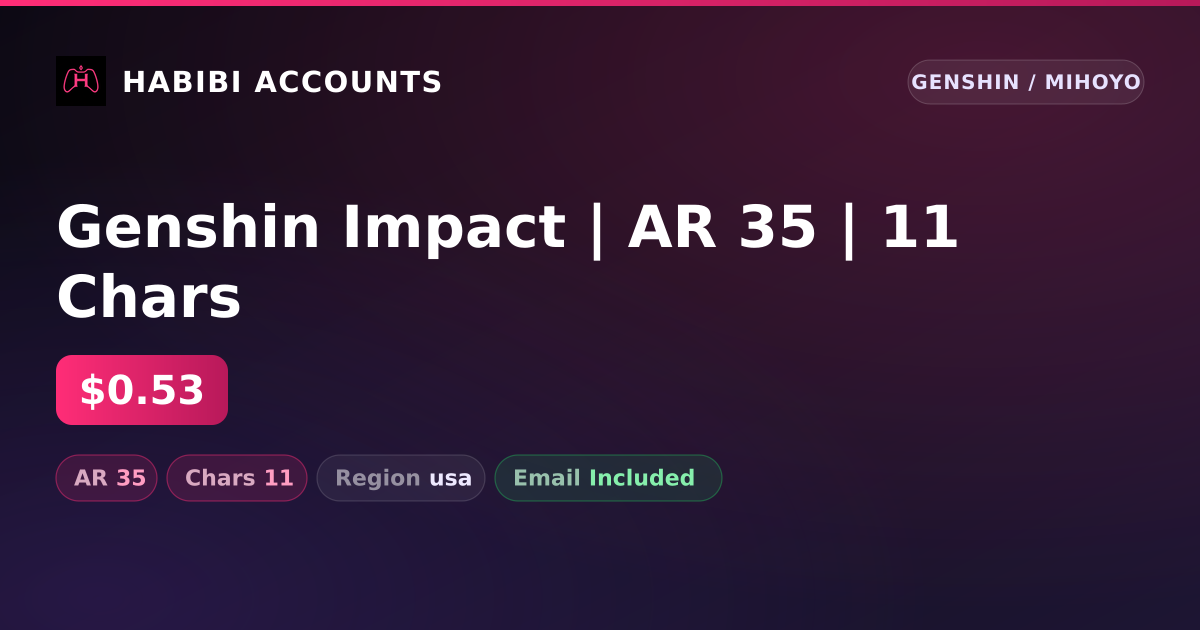 Genshin Impact | AR 35 | 11 Chars — HabibiAccounts